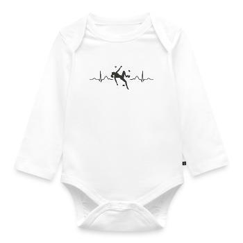 Boulderer Herzschlag Boulder Bouldern - Baby Bio-Langarm-Body - Weiß - Vorne
