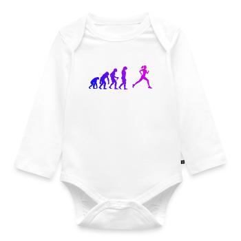 Geschenkidee für eine Running mit Running - Baby Bio-Langarm-Body - Weiß - Vorne