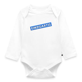 einzigartig02 - Baby Bio-Langarm-Body - Weiß - Vorne