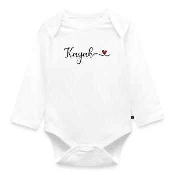 Cute Kayak Heart Design - Organic Longsleeve Baby Bodysuit - white - Front