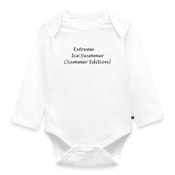 Extreme Swimmer (summer edition) - Organic Longsleeve Baby Bodysuit - white - Front