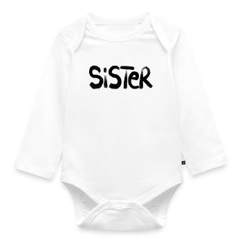 Sister - Organic Longsleeve Baby Bodysuit - white - Front