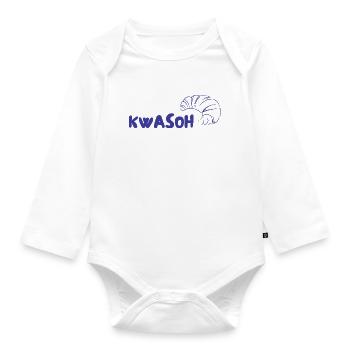 KWASOH Croissant Logo Print - Organic Longsleeve Baby Bodysuit - white - Front