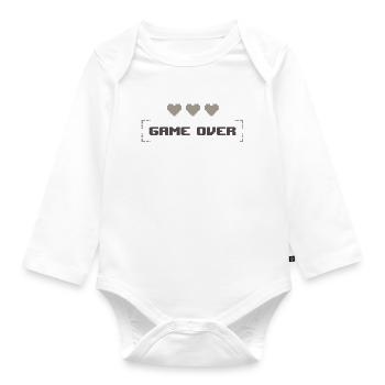 Game Over - Spiel vorbei - Baby Bio-Langarm-Body - Weiß - Vorne