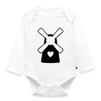 Windmill - Organic Longsleeve Baby Bodysuit - white - Front