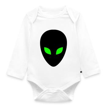Alien - Organic Longsleeve Baby Bodysuit - white - Front