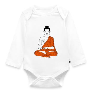 buddha - Baby Bio-Langarm-Body - Weiß - Vorne