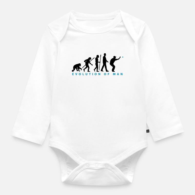 Evolution Boule Pétanque - Baby Bio-Langarm-Body - Weiß