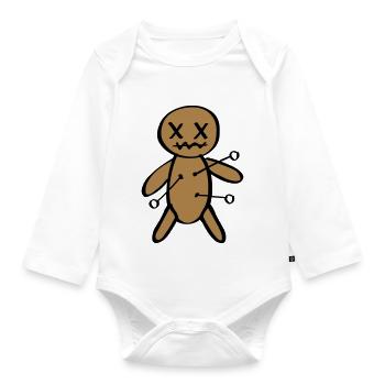 Voodoo Doll Halloween - Organic Longsleeve Baby Bodysuit - white - Front