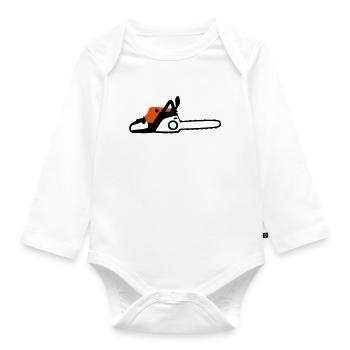 chainsaw - Organic Longsleeve Baby Bodysuit - white - Front