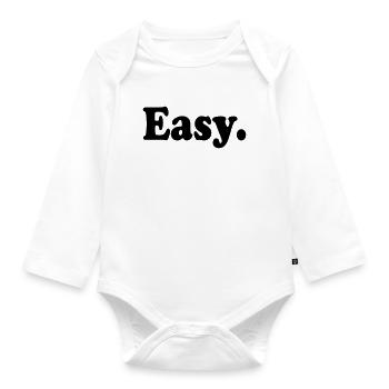 Easy. - Organic Longsleeve Baby Bodysuit - white - Front