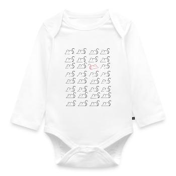 Mäuse - Baby Bio-Langarm-Body - Weiß - Vorne