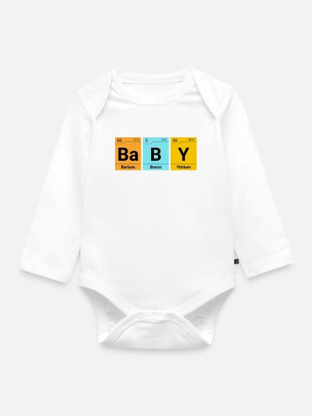 Baby Chemie Elemente - Baby Bio-Langarm-Body - Weiß