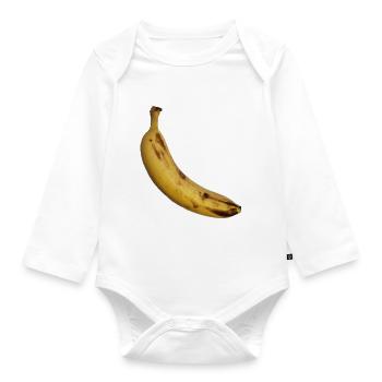 banana - Organic Longsleeve Baby Bodysuit - white - Front