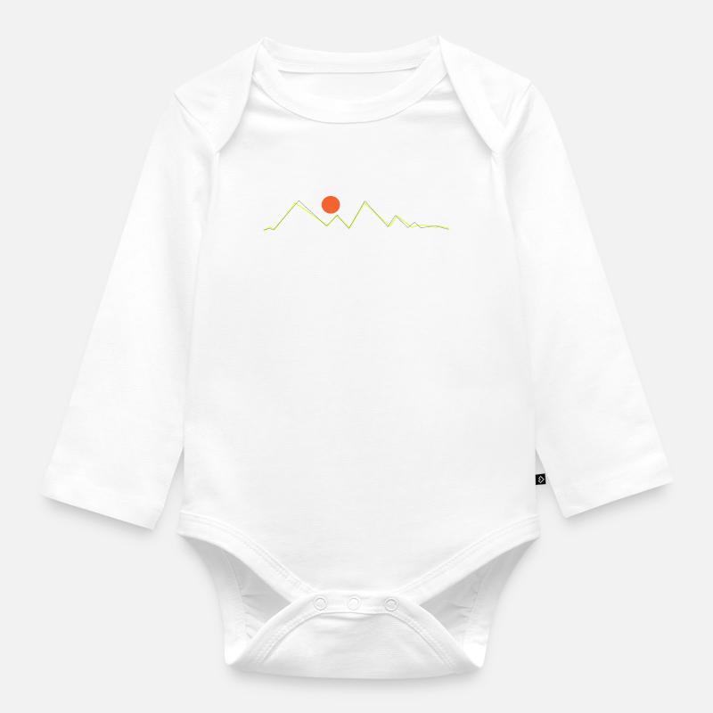Berge - Baby Bio-Langarm-Body - Weiß