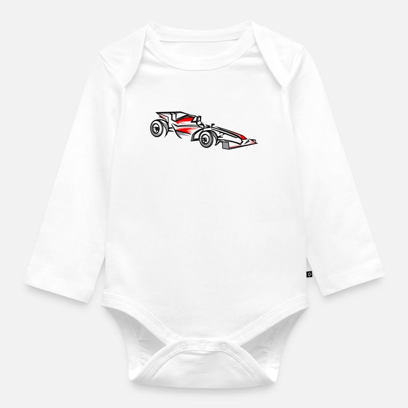 Illustration de voitures de course Conception du sport automobile - Body Bébé bio manches longues - blanc
