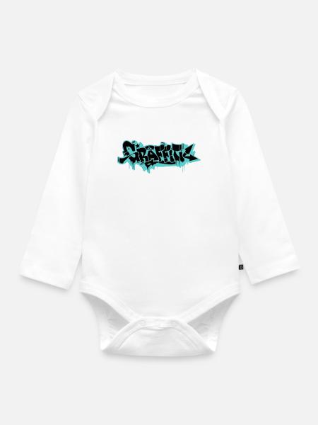 GRAFFITI - Baby Bio-Langarm-Body - Weiß