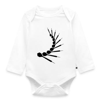 Dart Pattern - Baby Bio-Langarm-Body - Weiß - Vorne