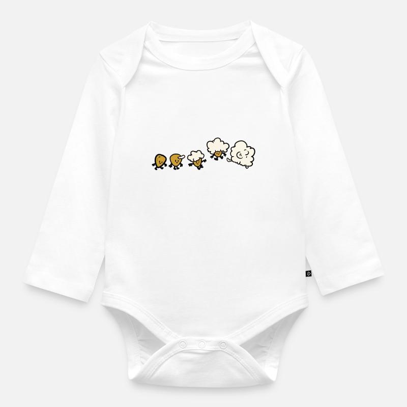 Popcorn Evolution - Body Bébé bio manches longues - blanc