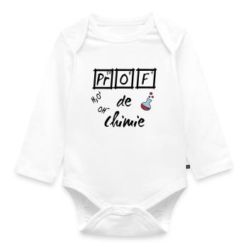 Je suis prof de chimie ballon - Baby Bio-Langarm-Body - Weiß - Vorne
