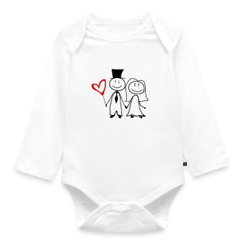 Honeymooners - Organic Longsleeve Baby Bodysuit - white - Front