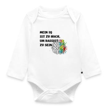 Gegen Nazis, Gegen Rechts Politik Shirt - Baby Bio-Langarm-Body - Weiß - Vorne