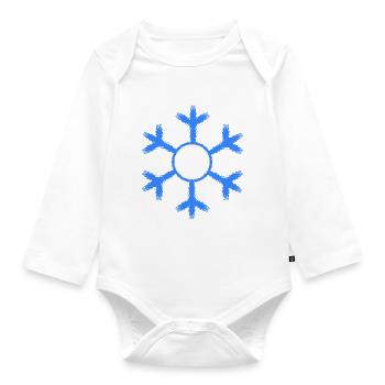 Snowflake winter cold cold - Organic Longsleeve Baby Bodysuit - white - Front