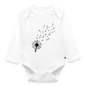Dandelion - Organic Longsleeve Baby Bodysuit - white - Front