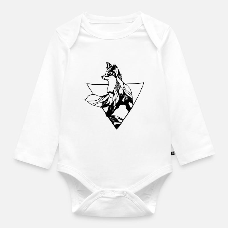 Fuchs - Baby Bio-Langarm-Body - Weiß