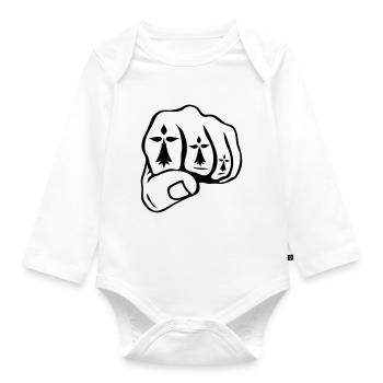 Faust schließen hermine symbol breton - Baby Bio-Langarm-Body - Weiß - Vorne