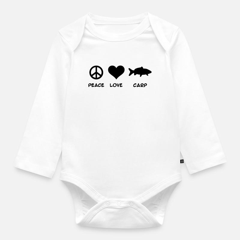 carpe - Body Bébé bio manches longues - blanc