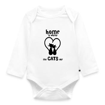 TWO CATS - Organic Longsleeve Baby Bodysuit - white - Front
