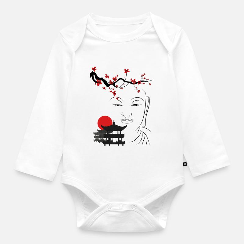 Bouddha - Body Bébé bio manches longues - blanc
