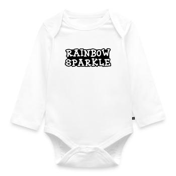 Rainbow Sparkle - Organic Longsleeve Baby Bodysuit - white - Front