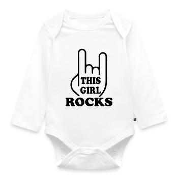 Rock Music Rock and Roll Guitar - Baby Bio-Langarm-Body - Weiß - Vorne