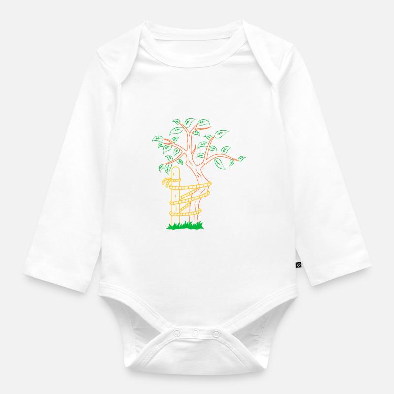 Orthopaedic technology Tree Neon (gOT it!) - Organic Longsleeve Baby Bodysuit - white