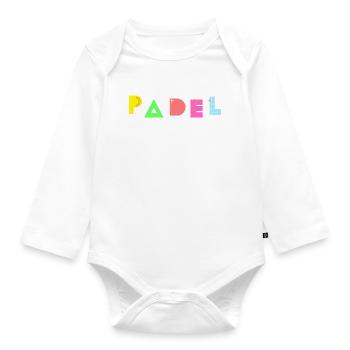 Padel - Geschenk für Padelliebhaber - Baby Bio-Langarm-Body - Weiß - Vorne
