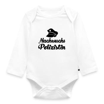 Nachwuchs Polizist Nachwuchs Polizistin Polizeiaut - Baby Bio-Langarm-Body - Weiß - Vorne