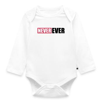 Bar Never Ever - Organic Longsleeve Baby Bodysuit - white - Front