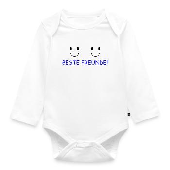 Beste Freunde - Baby Bio-Langarm-Body - Weiß - Vorne