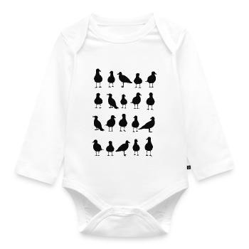 Moin Seagulls, in the far north - Organic Longsleeve Baby Bodysuit - white - Front