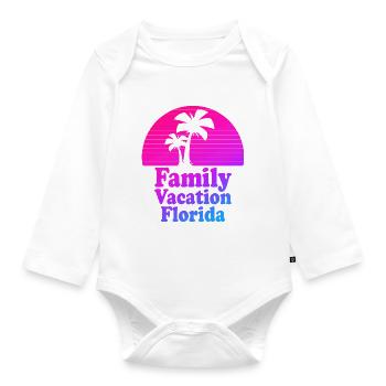 Vacances en famille en Floride - Body Bébé bio manches longues - blanc - Devant