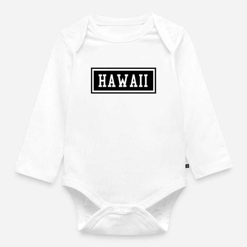 Hawaï - Body Bébé bio manches longues - blanc