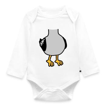 Seagull without head costume - Organic Longsleeve Baby Bodysuit - white - Front