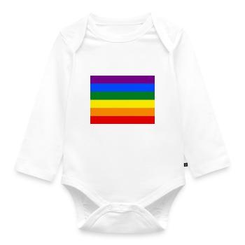 Rainbow flag - Organic Longsleeve Baby Bodysuit - white - Front