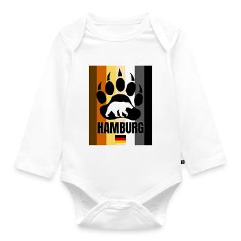 Hamburg Gay Bear - Organic Longsleeve Baby Bodysuit - white - Front