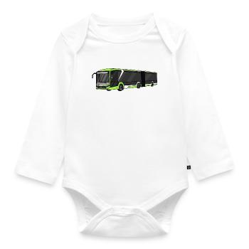 Bus, school bus, bus driver - Organic Longsleeve Baby Bodysuit - white - Front