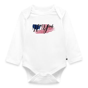 New York - Baby Bio-Langarm-Body - Weiß - Vorne