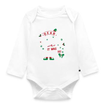 Weihnachten Santa Clause Hund Ridgeback - Baby Bio-Langarm-Body - Weiß - Vorne