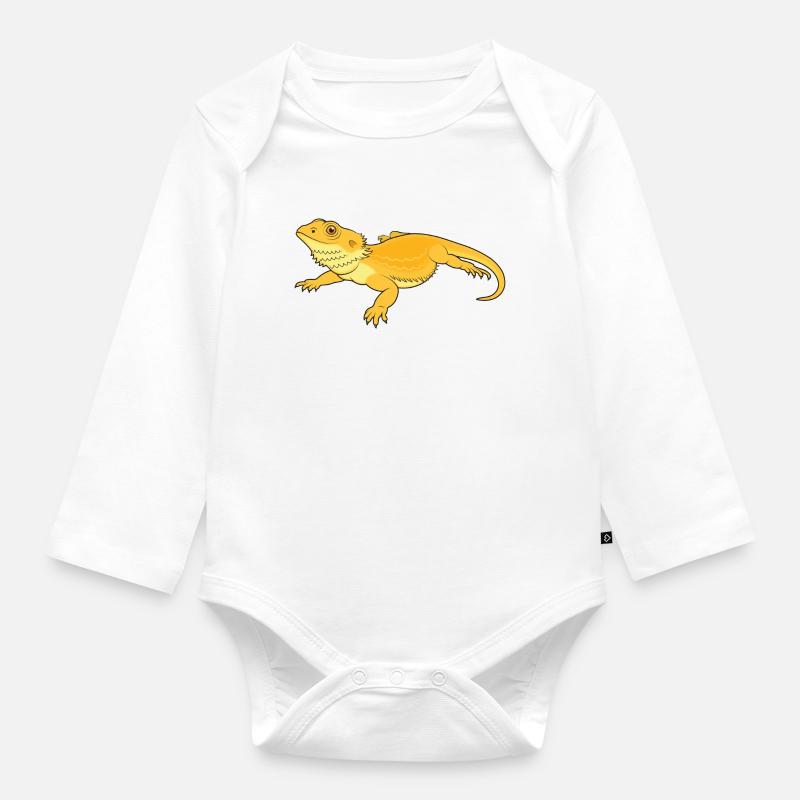 Beard agama take it easy - Organic Longsleeve Baby Bodysuit - white